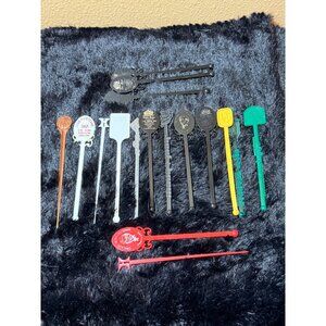 Vintage Assorted Cocktail  Swizzle Stir Sticks Collection  Lot Of 17